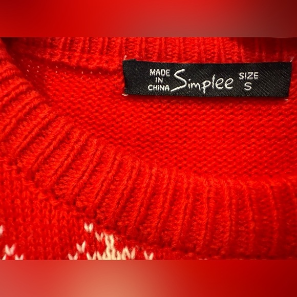 Simplee Women’s Ugly Christmas Red Sweater T Rex Dinosaur  With Hat Size S - Picture 4 of 5